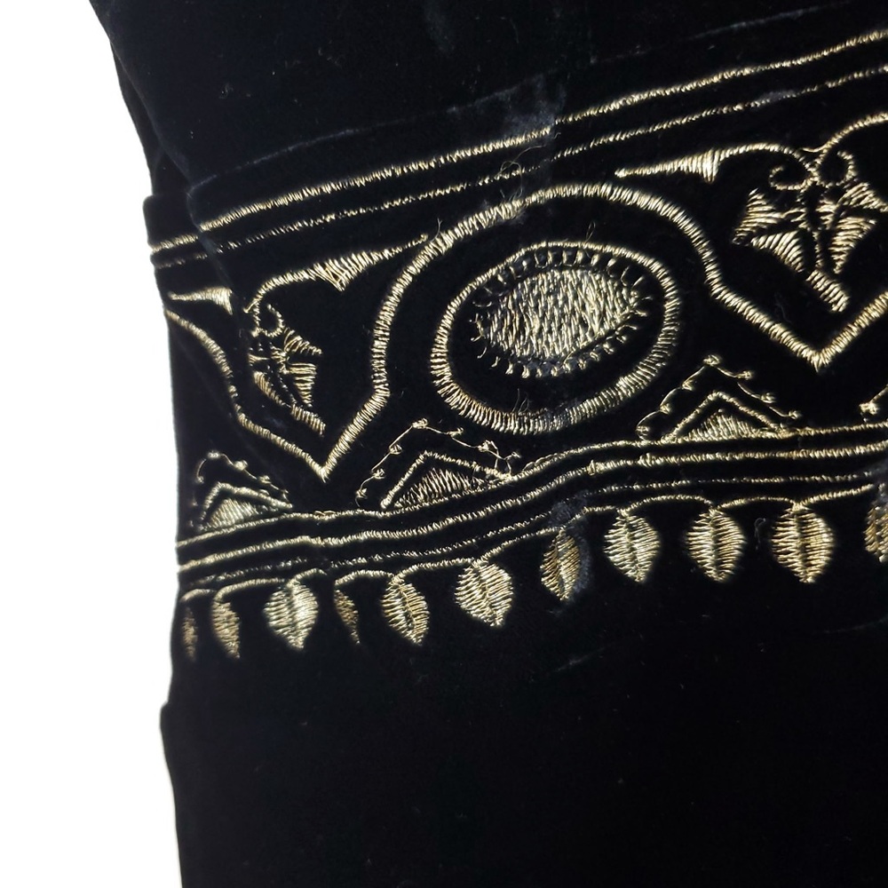 Central Park West Black Velvet Embroidered Top - Picture 3 of 8